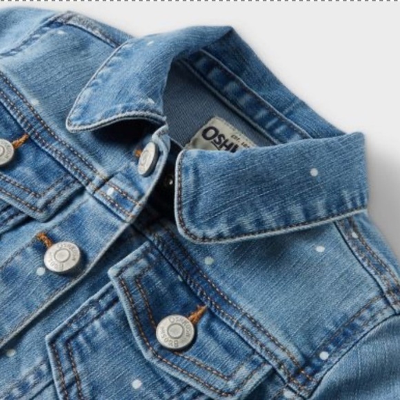 NEW OshKosh B'gosh Toddler Girls' Dot Print Denim Jacket - Picture 8 of 8